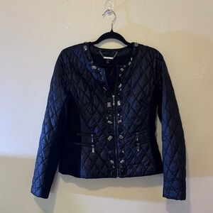 Elegant Black Quilted Women's Puffer Jacket